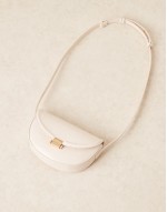 interchangeable curve shoulder and crossbody bag with lock detail in white