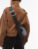 Charlie leather crossbody bag in black - BLACK