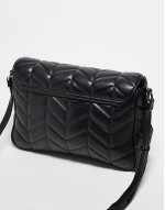 Valentino petal quilted crossbody bag with chain strap in black