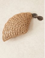 crochet shell clutch with resin charm