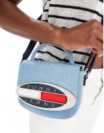 origin crossbody bag in light blue denim