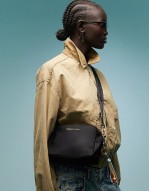 small nylon crossbody bag in black