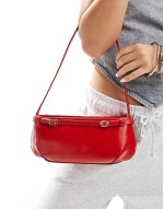 shoulder bag with buckle detail in red