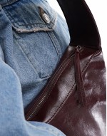 medium faux leather shopper in deep burgundy