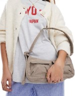 cargo nylon shoulder bag in dove grey