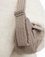 cargo nylon shoulder bag in dove grey