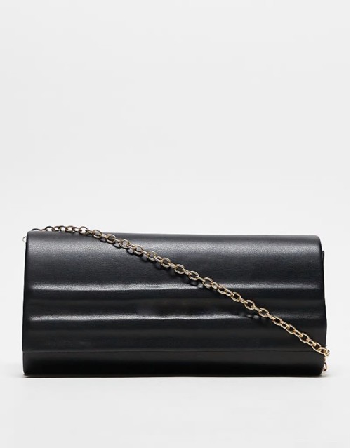 Valentino sofie minimal clutch bag with detachable chain strap in black
