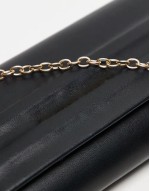Valentino sofie minimal clutch bag with detachable chain strap in black