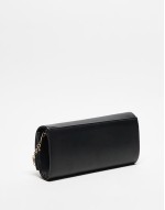 Valentino sofie minimal clutch bag with detachable chain strap in black