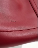 PASQ oversize slouch tote bag with front pocket and inside pouch in burgundy