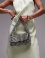 Shelly embellished shoulder bag in silver