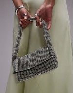 Shelly embellished shoulder bag in silver