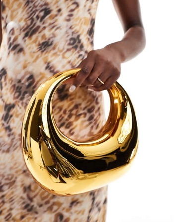 hardcase scoop clutch in gold