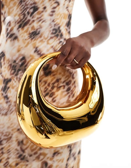 hardcase scoop clutch in gold
