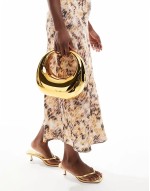 hardcase scoop clutch in gold