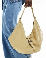 shoulder bag in buttermilk faux croc