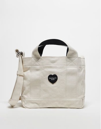 drewe tote with heart logo in cream