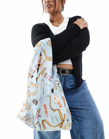 nylon shopper tote bag in get ready with me print