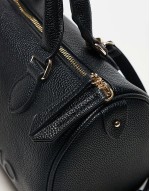Valentino rised bowling bag with detachable crossbody strap in black