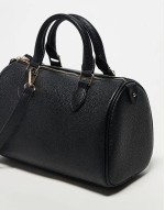 Valentino rised bowling bag with detachable crossbody strap in black