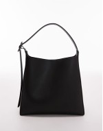 buckle detail adjustable strap bag in black