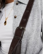 slouchy city shopper with buckle close in brown