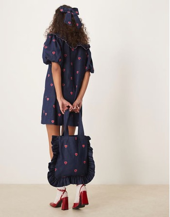 denim bag co-ord in blue