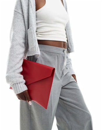PASQ envelope clutch bag in bright red