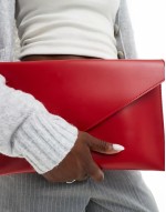 PASQ envelope clutch bag in bright red
